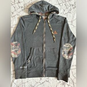 Rock Revival Hoodie Men L Gray Full Zip Studded Jacket, Hiking, Camping, Logo